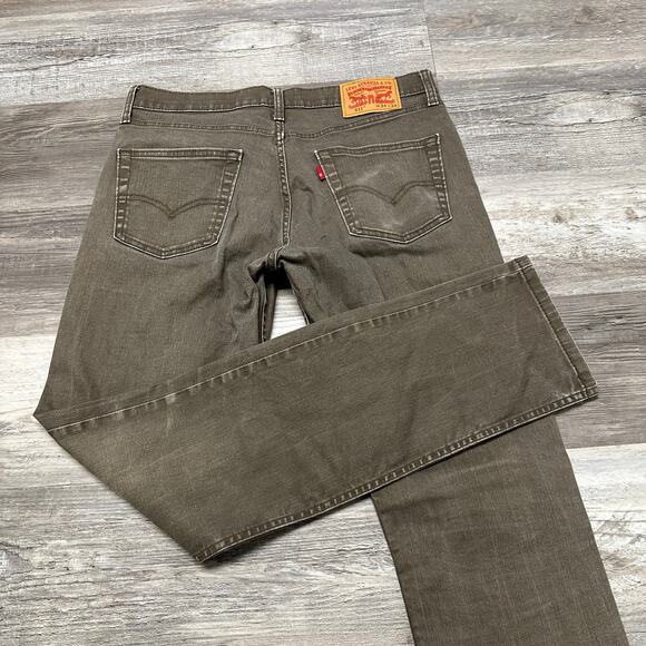 Levis 511 Brown‎ Mens 34x34 Slim Fit Mid Rise Stretch Denim Jeans Red Tab EUC - Picture 1 of 12